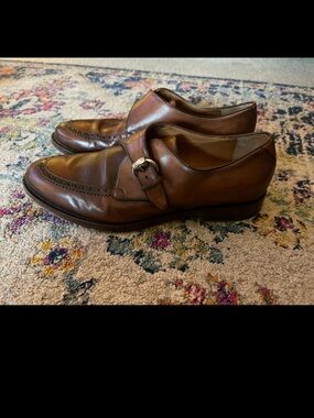 Gucci. Men's Brown Leather Monk Strap Dress Shoes